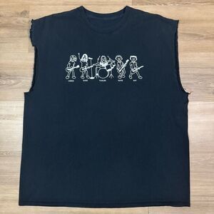 Vintage Men's XL Foo Fighters KOMP 92.3 Las Vegas Rock Cutoff Tee Shirt Black